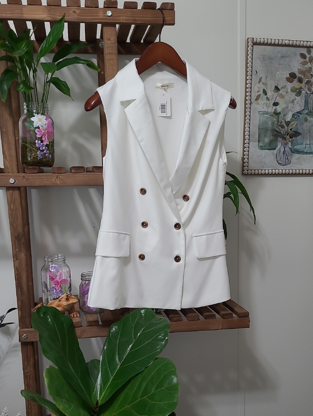 Tailored Ivory Double Breasted Vest